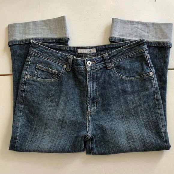 CHICO'S PLATINUM WOMEN'S JEAN'S ZODIAC CROP DEMIN STRECH SIZE 1 (8/10) MEDIUM - Picture 4 of 11